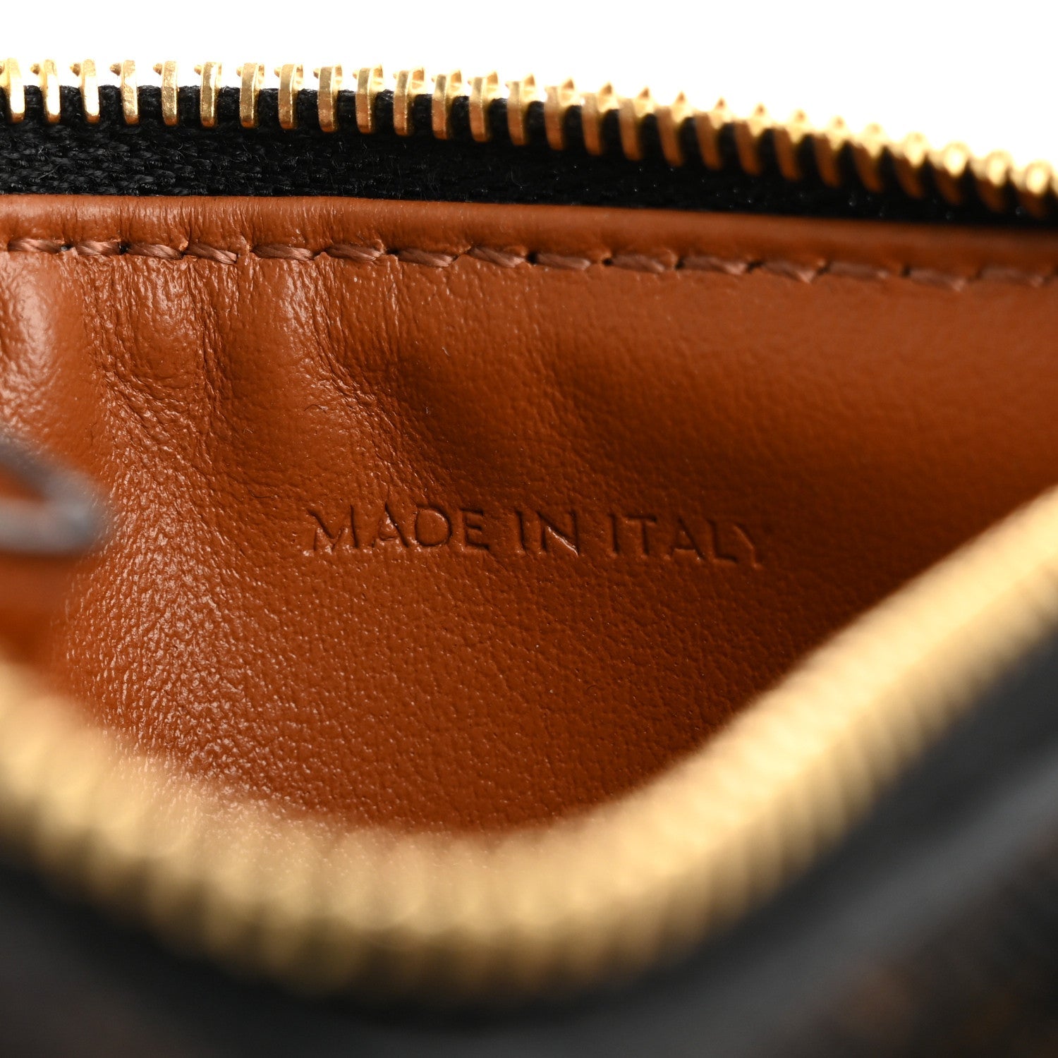 Triomphe Canvas Zipped Card Holder Tan