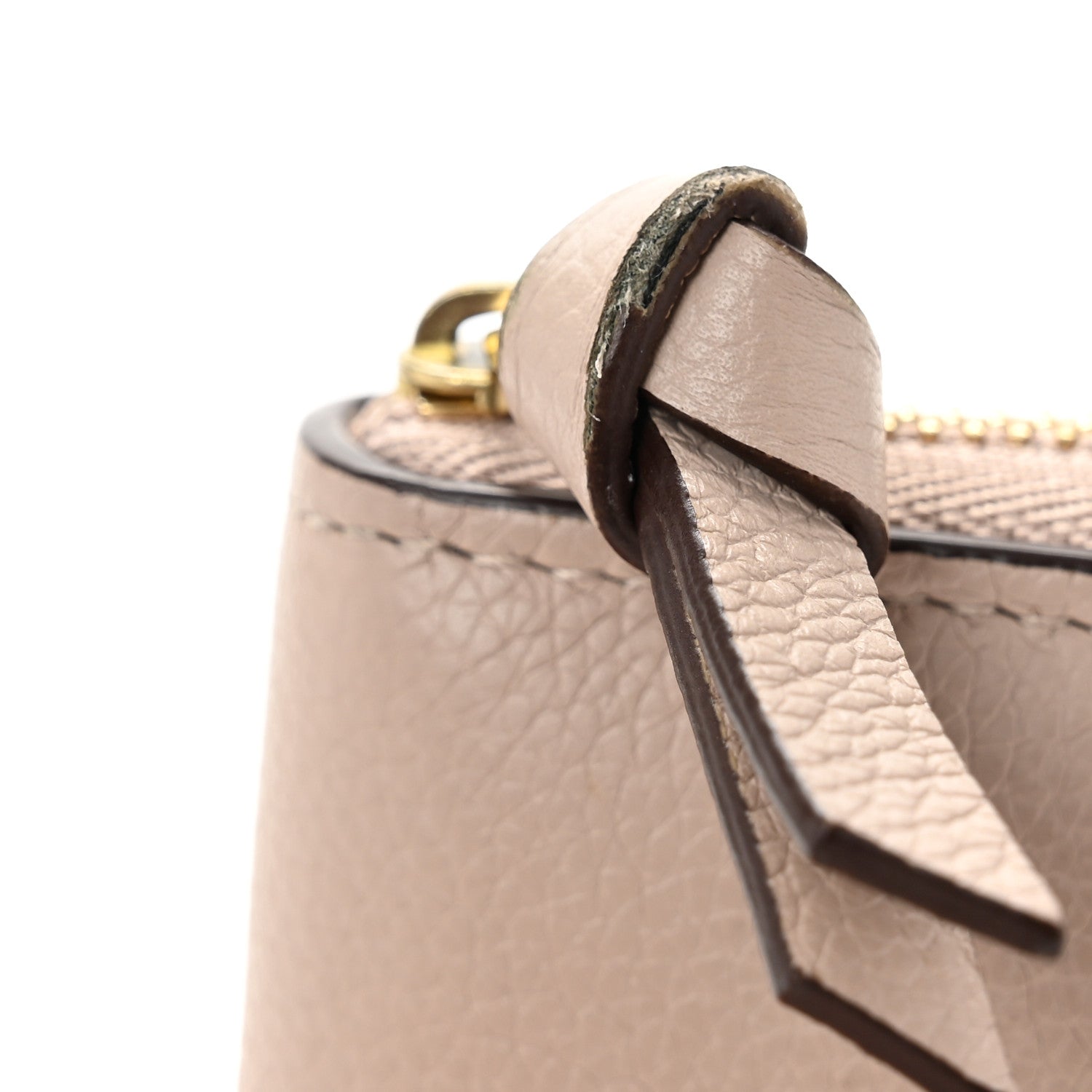 Calfskin Lockme Zippy Coin Purse Greige