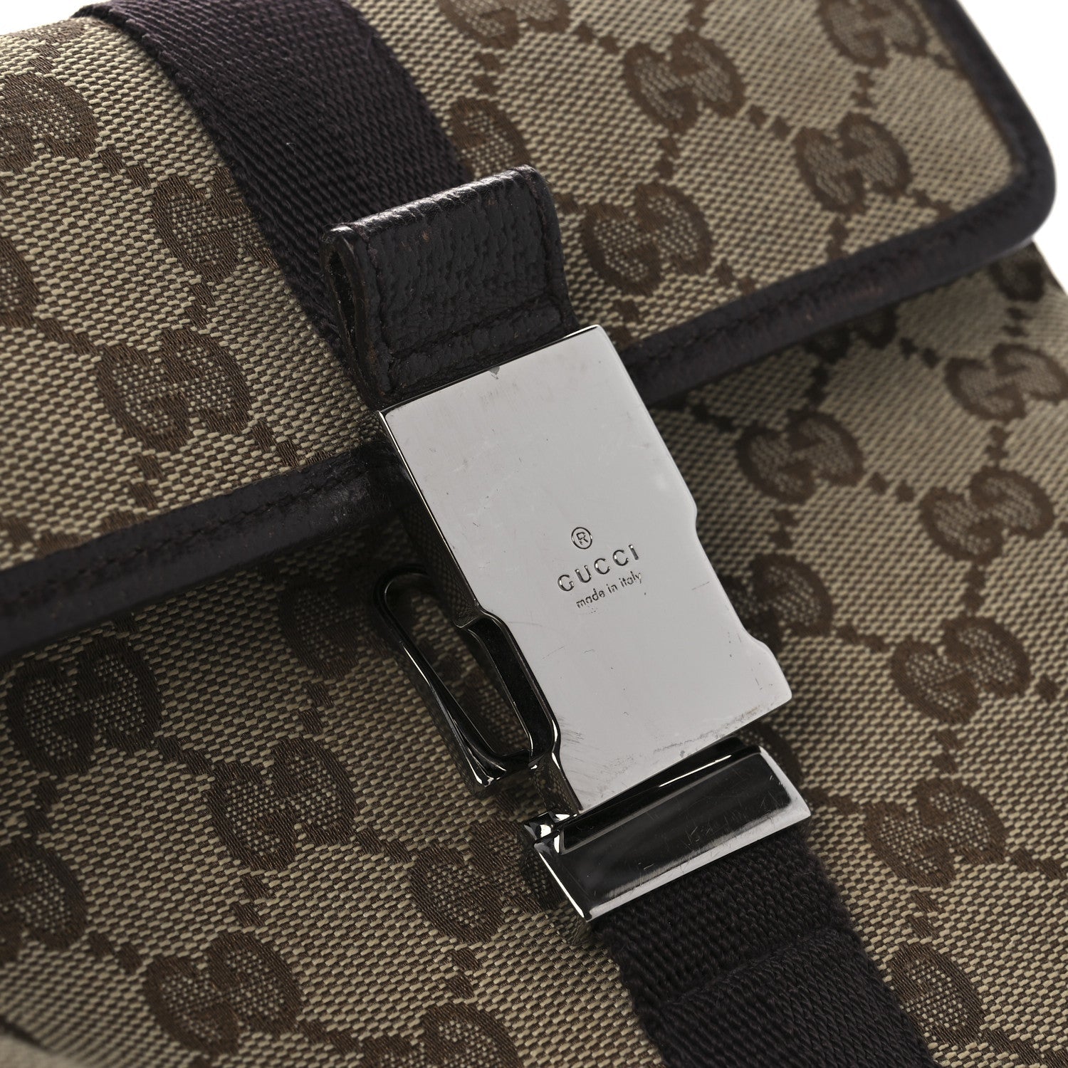 Monogram Waist Pouch Bag Dark Brown