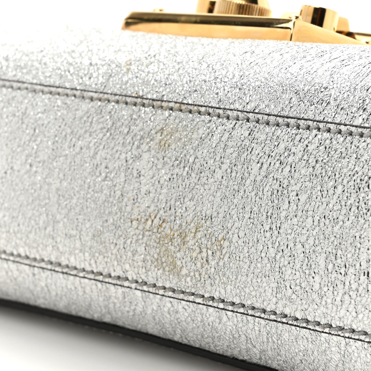 Galassia Small Padlock Shoulder Bag Argento