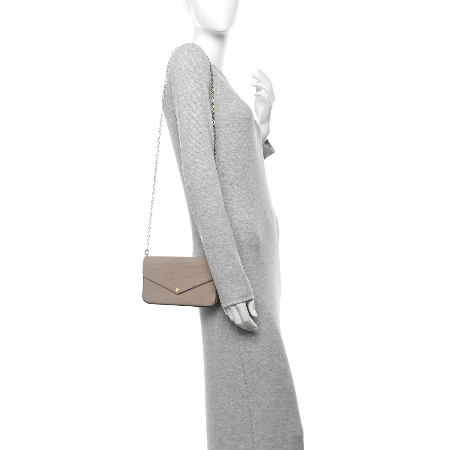 Epi Felicie Pochette Chain Wallet Galet