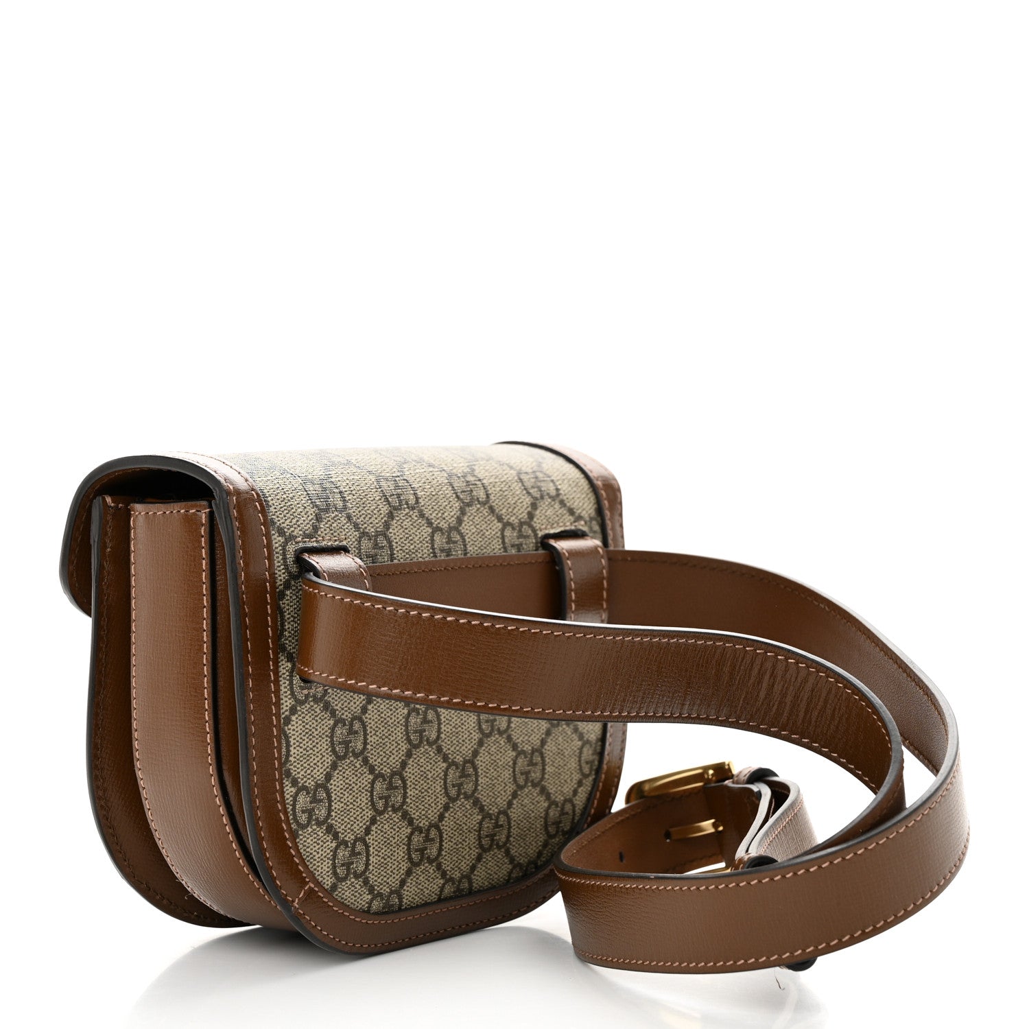 GG Supreme Monogram Horsebit 1955 Belt Bag Beige Brown Sugar