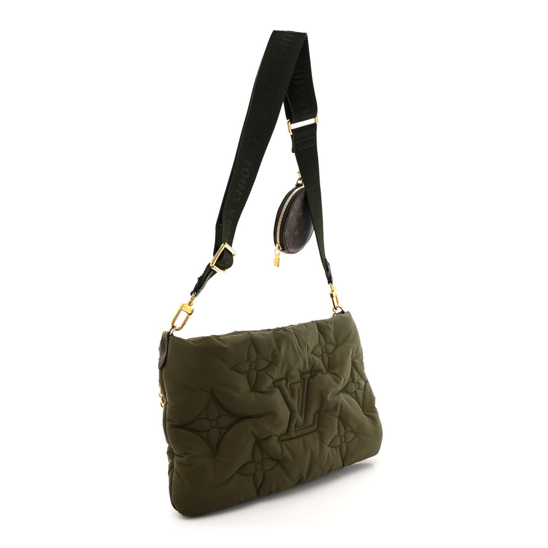 Econyl Monogram Pillow Maxi Multi Pochette Accessories Kaki Beige