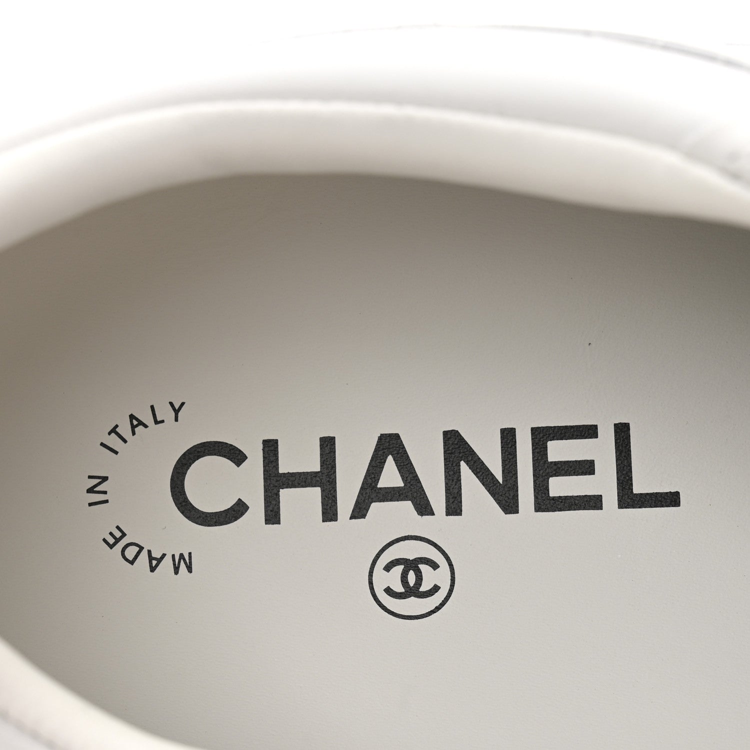 Calfskin CC Mens Sneakers 45 White Light Blue