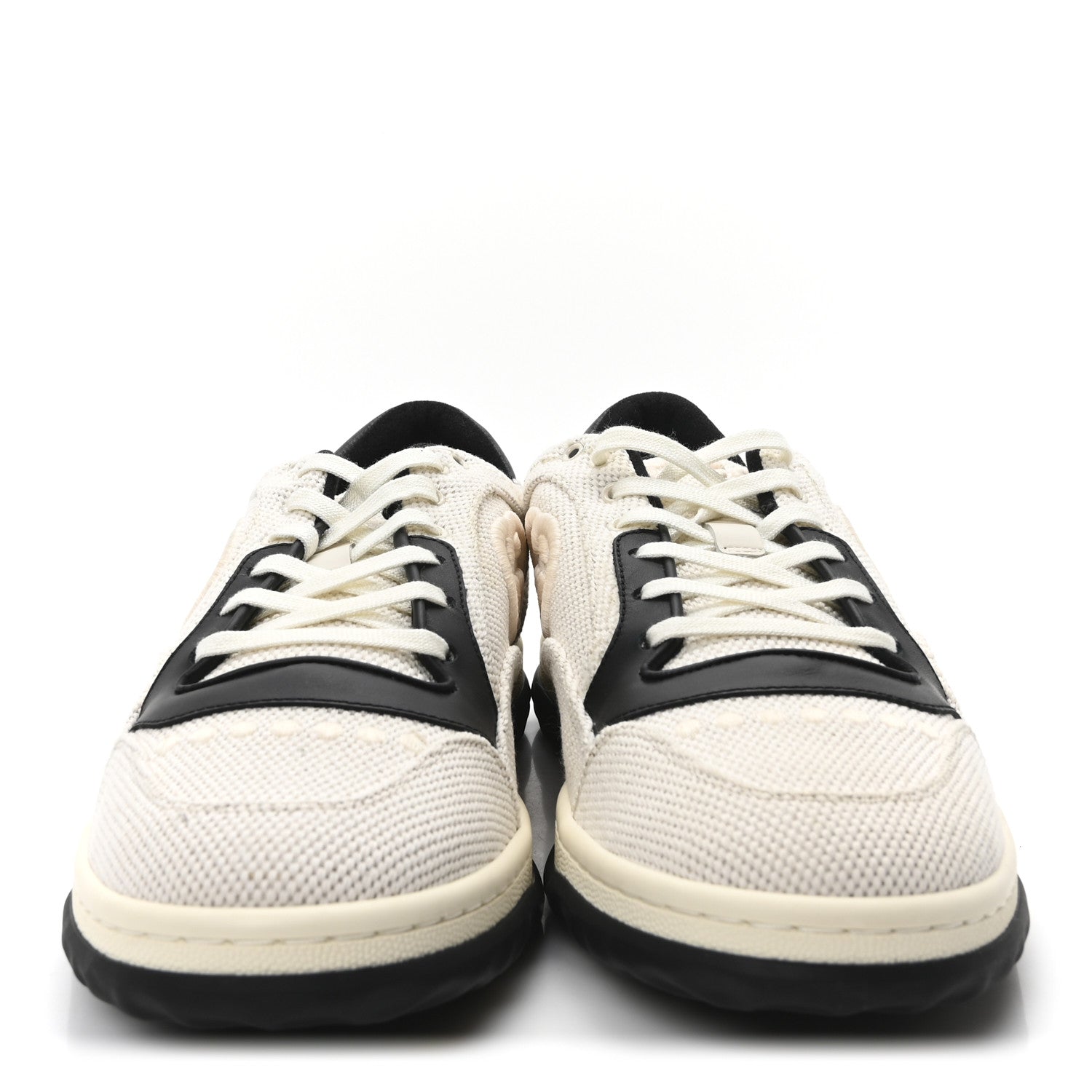 Canvas Calfskin Mens Mac80 Sneakers 8.5 Natural Black