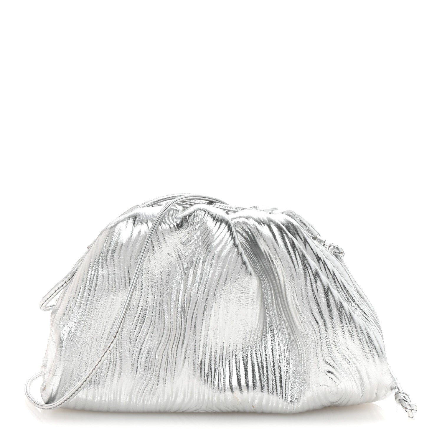 Metallic Bark Calfskin The Mini Pouch Silver