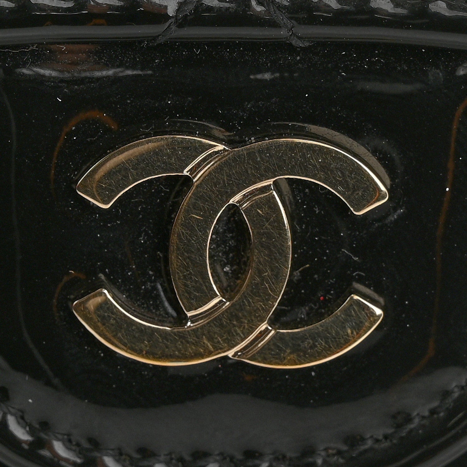 Patent Quilted Flap Card Holder Wallet Black