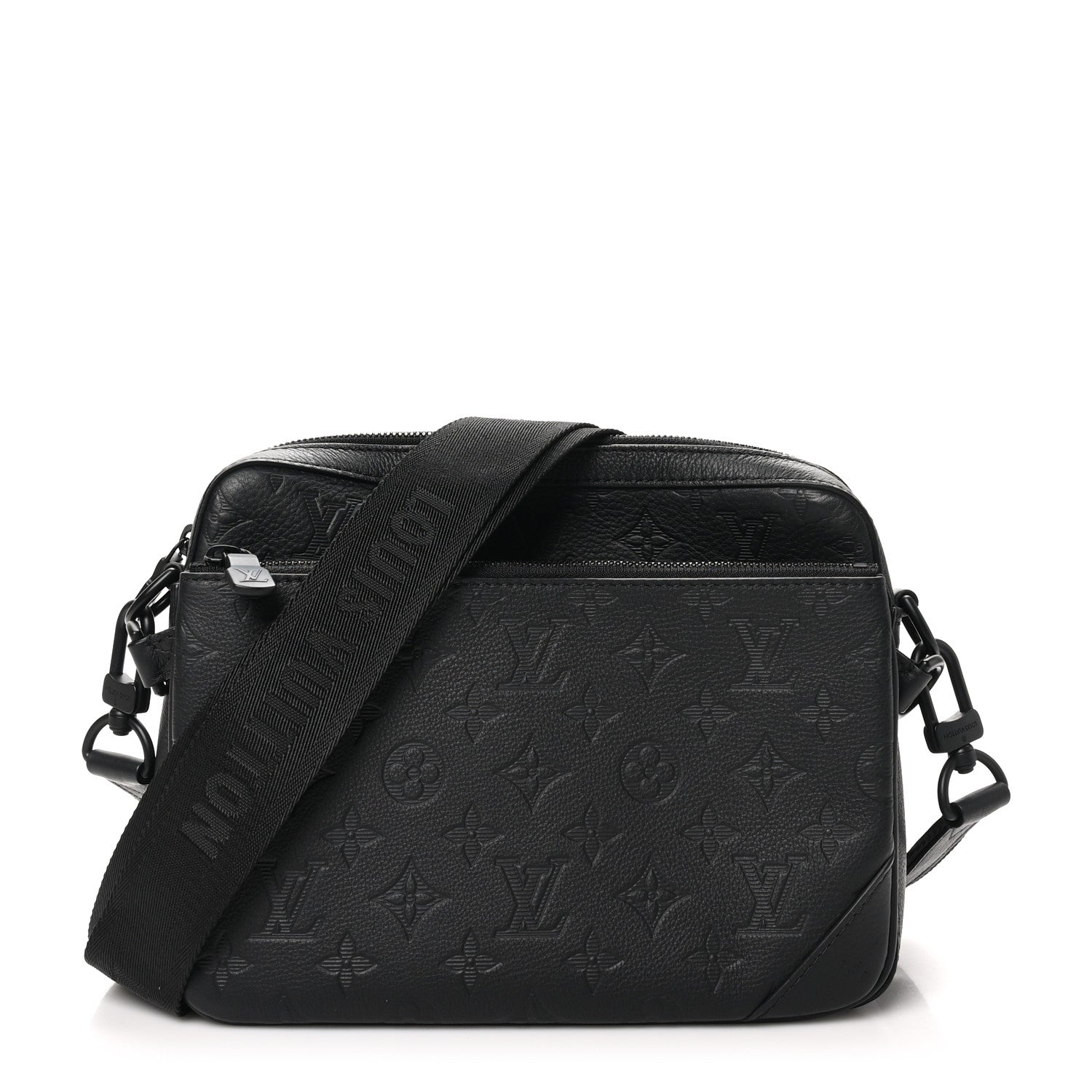 Calfskin Monogram Shadow Trio Messenger Black