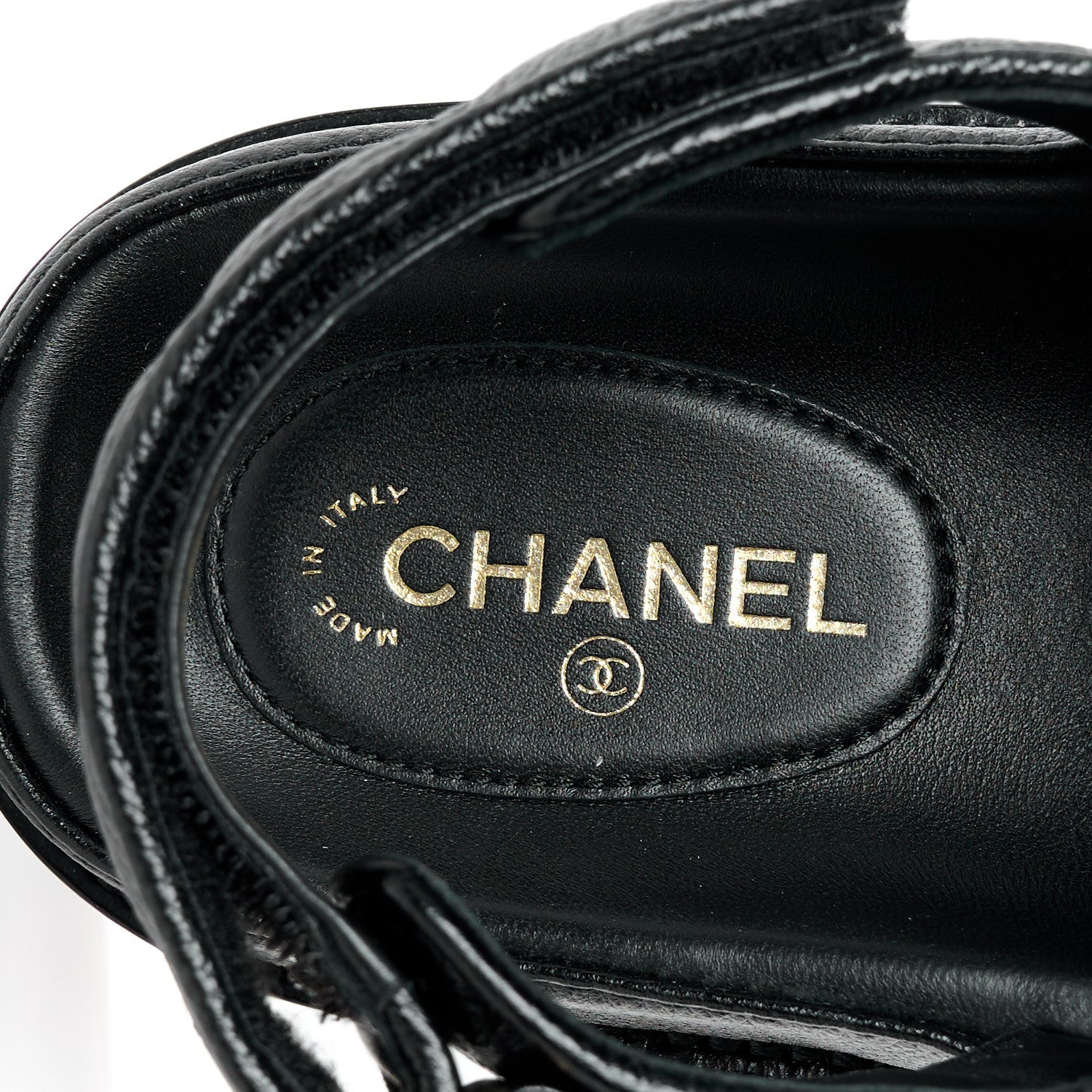 Grained Calfskin Velcro Dad Sandals 39 Black