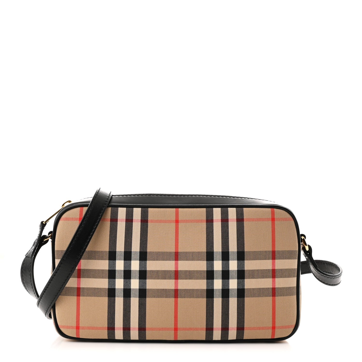Calfskin Vintage Check Small Camera Bag Archive Beige