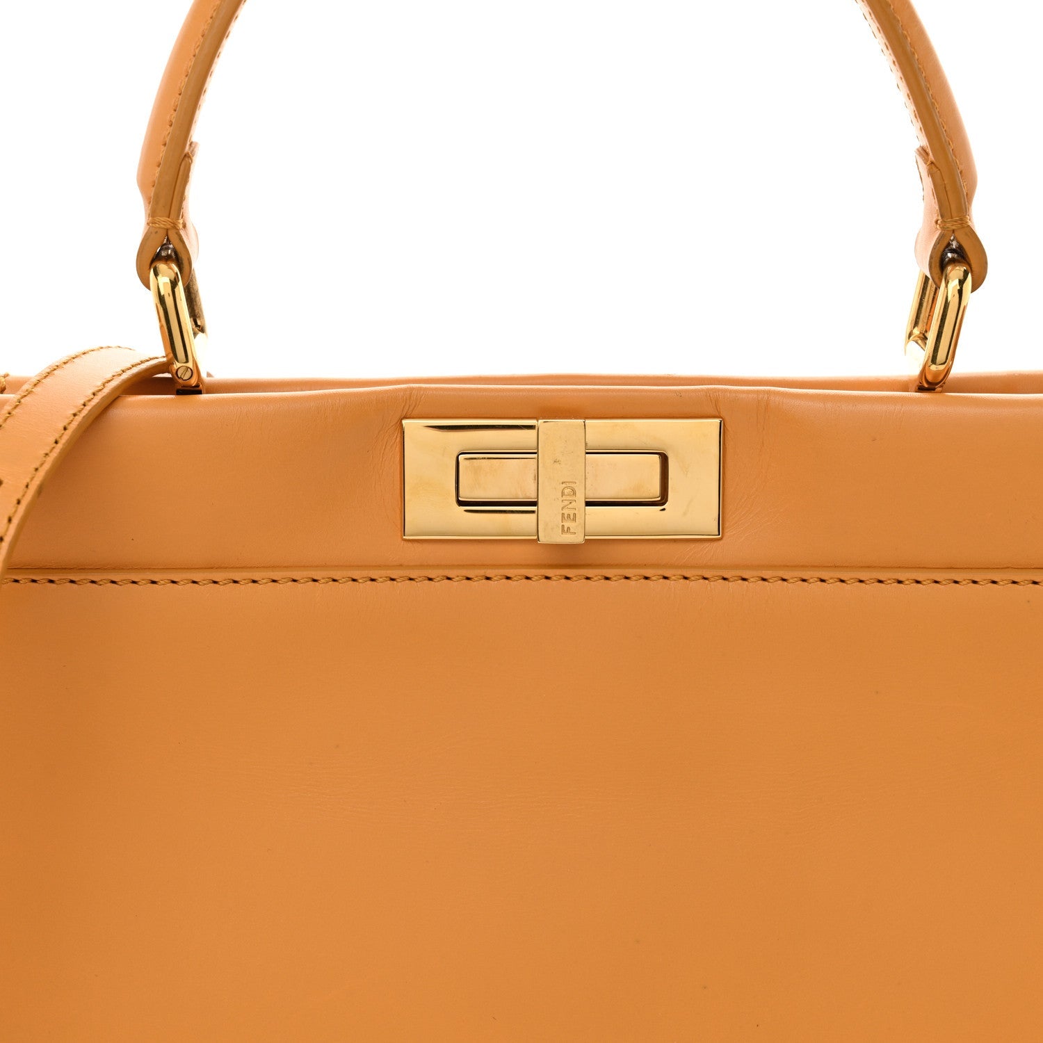 Vitello Morgan Beaded Medium Peekaboo Iconic Satchel Oro Soft