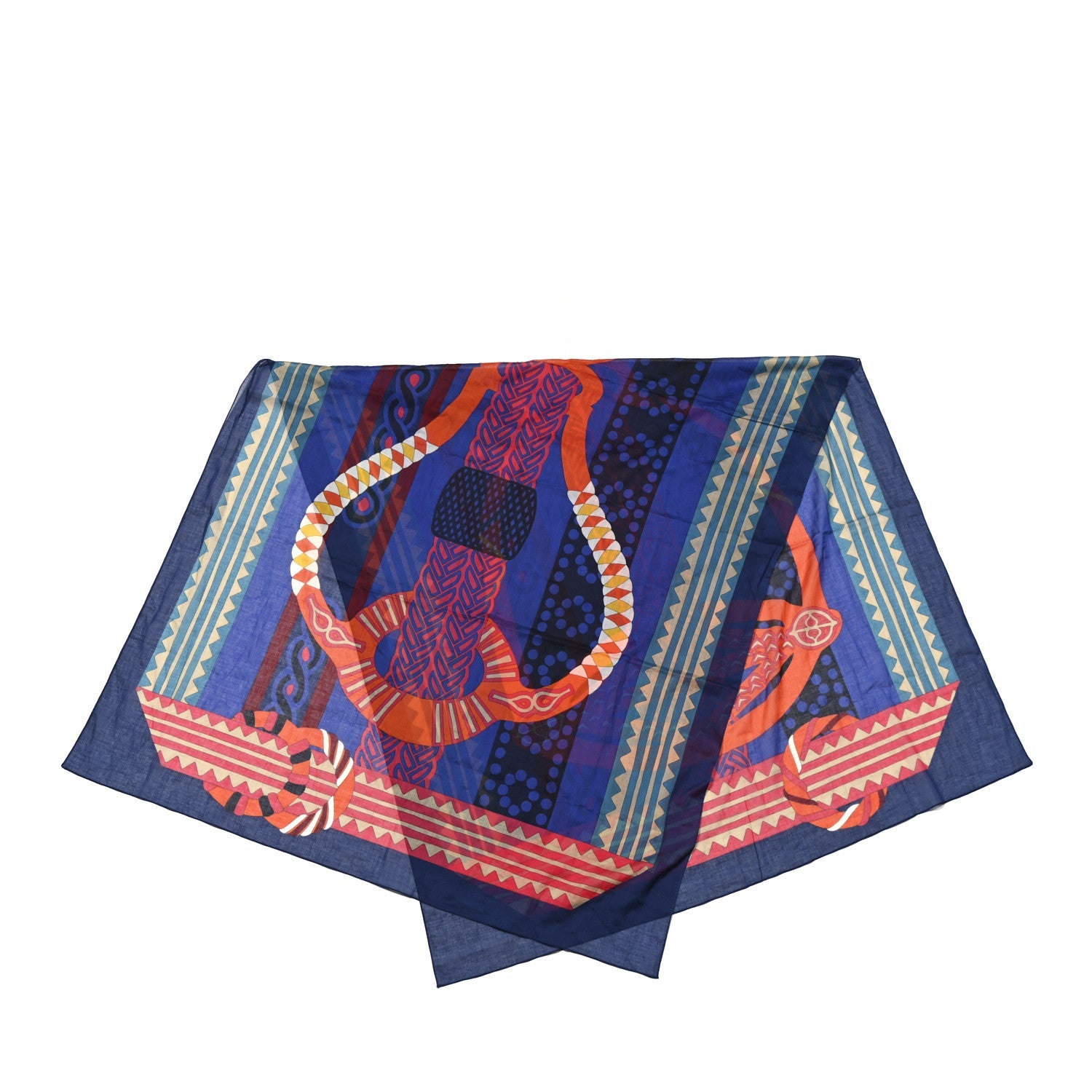 Cotton Fantaisie D'Etriers Pareo Bleu Outreme