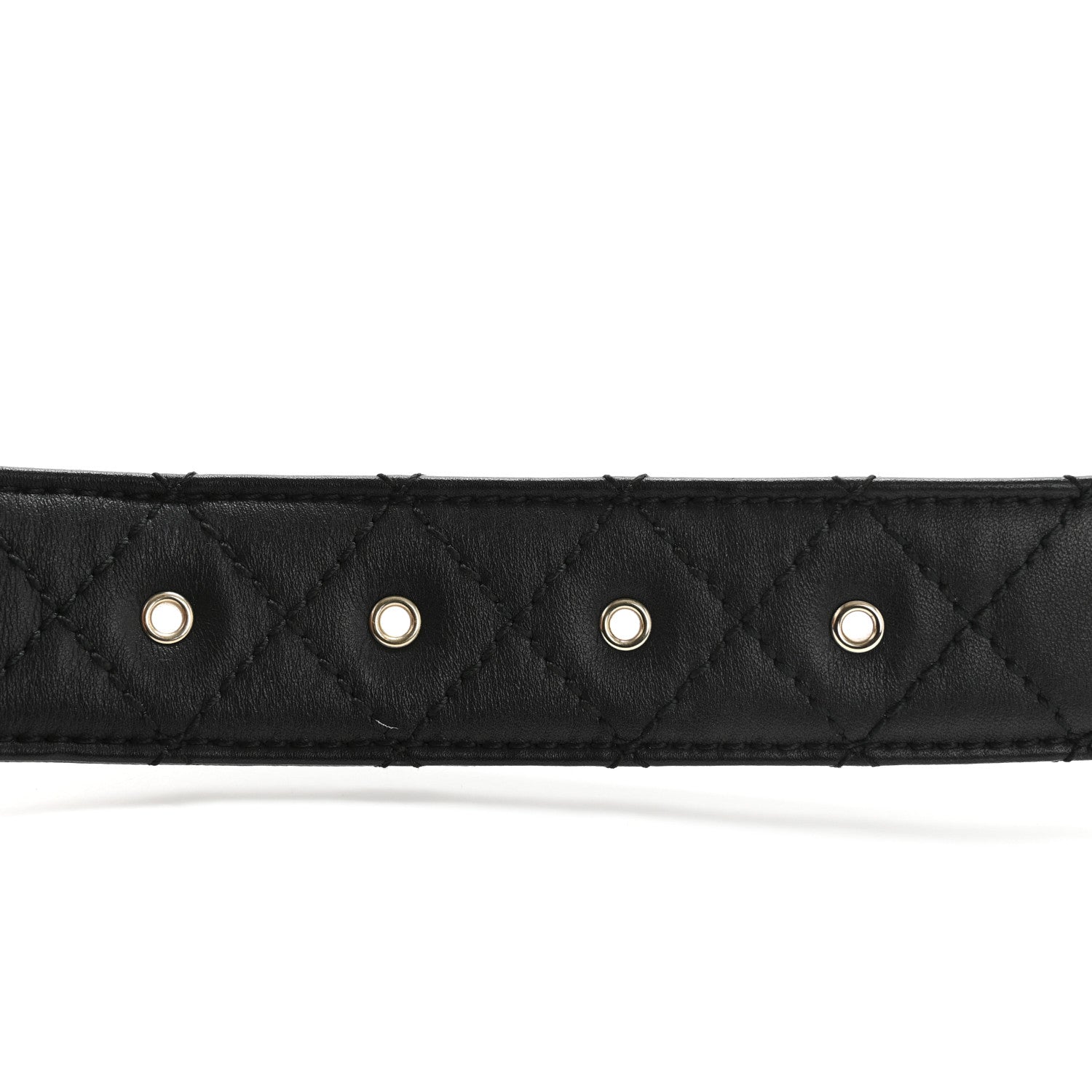 Calfskin Quilted CC Chain Belt 80 32 Black