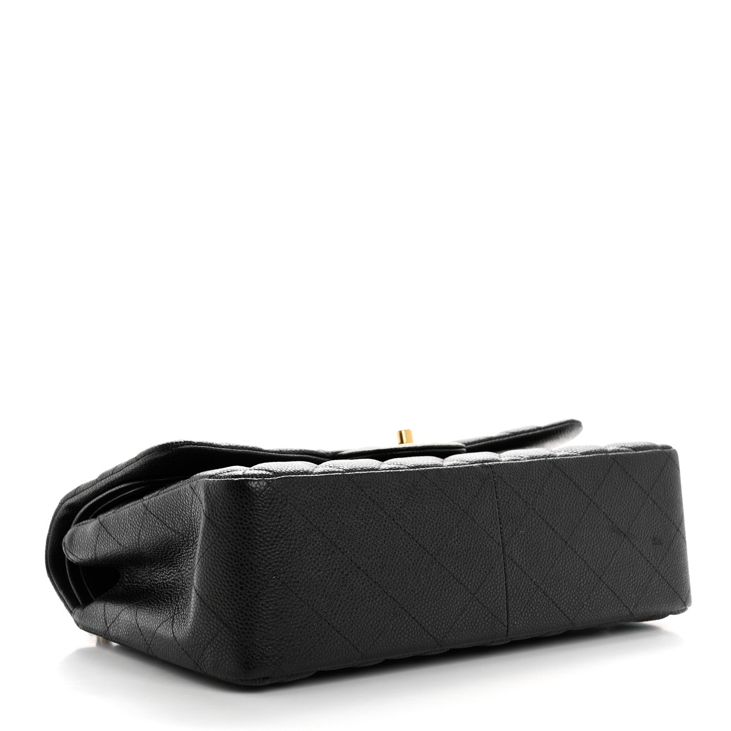 Caviar Quilted Jumbo Double Flap Black