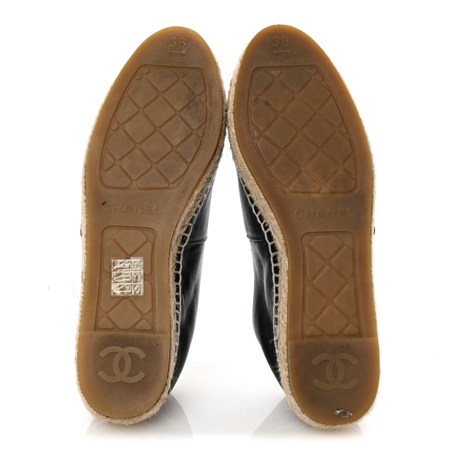 Lambskin CC Espadrilles 38 Black