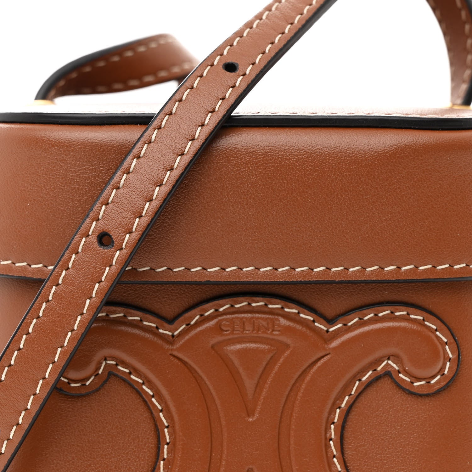 Smooth Calfskin Small Cuir Triomphe Box Tan