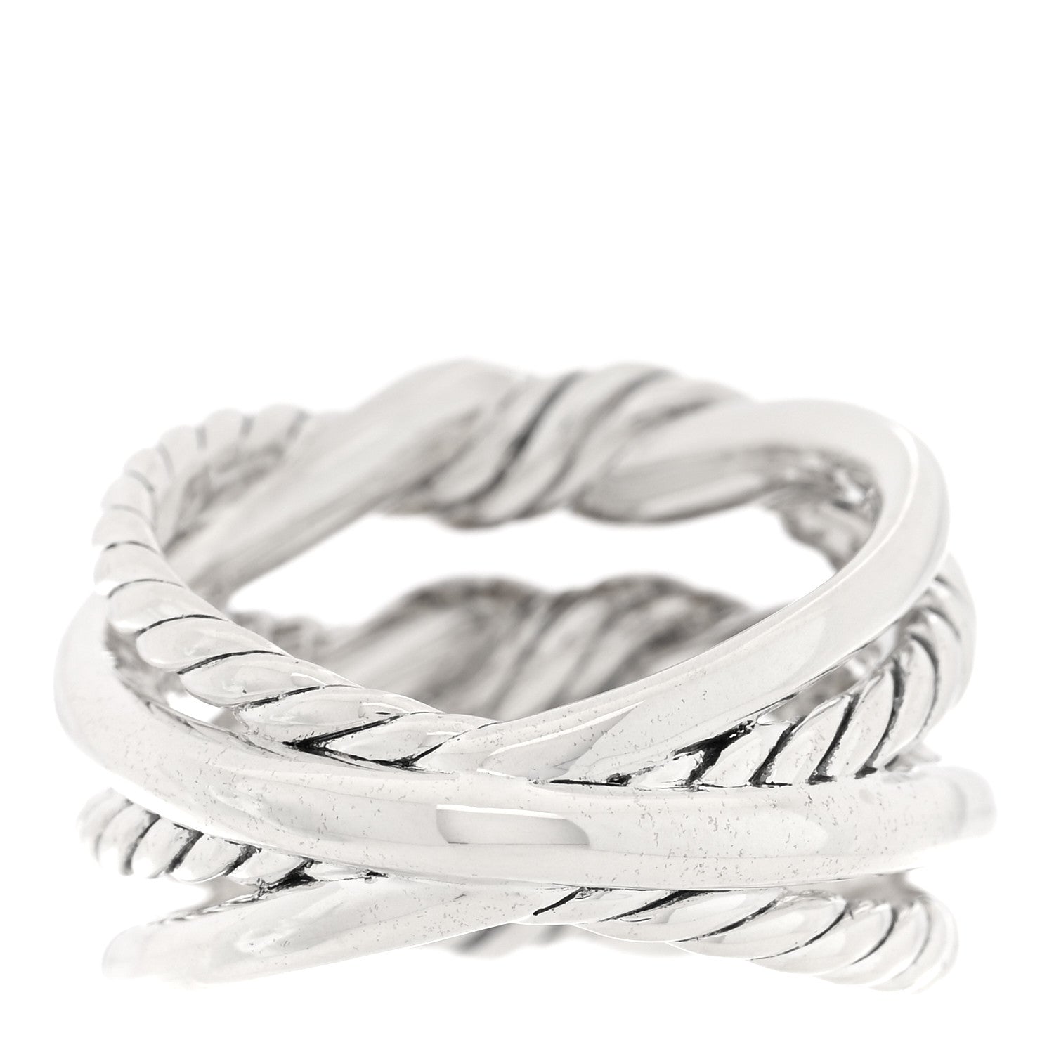 Sterling Silver Diamond Continuance Three-Row Ring 56 7.5