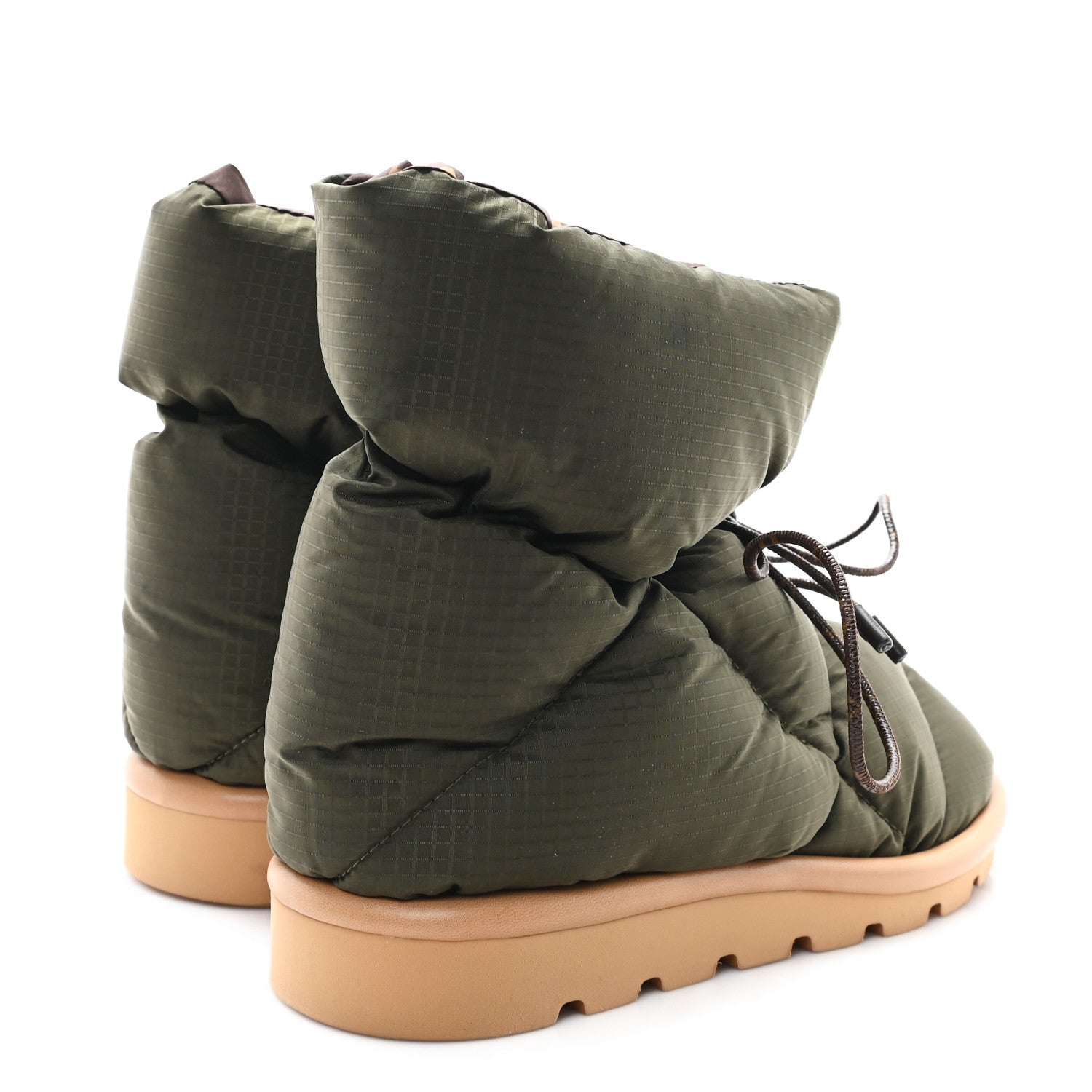 Nylon Monogram Pillow Comfort Ankle Boot 37 Khaki