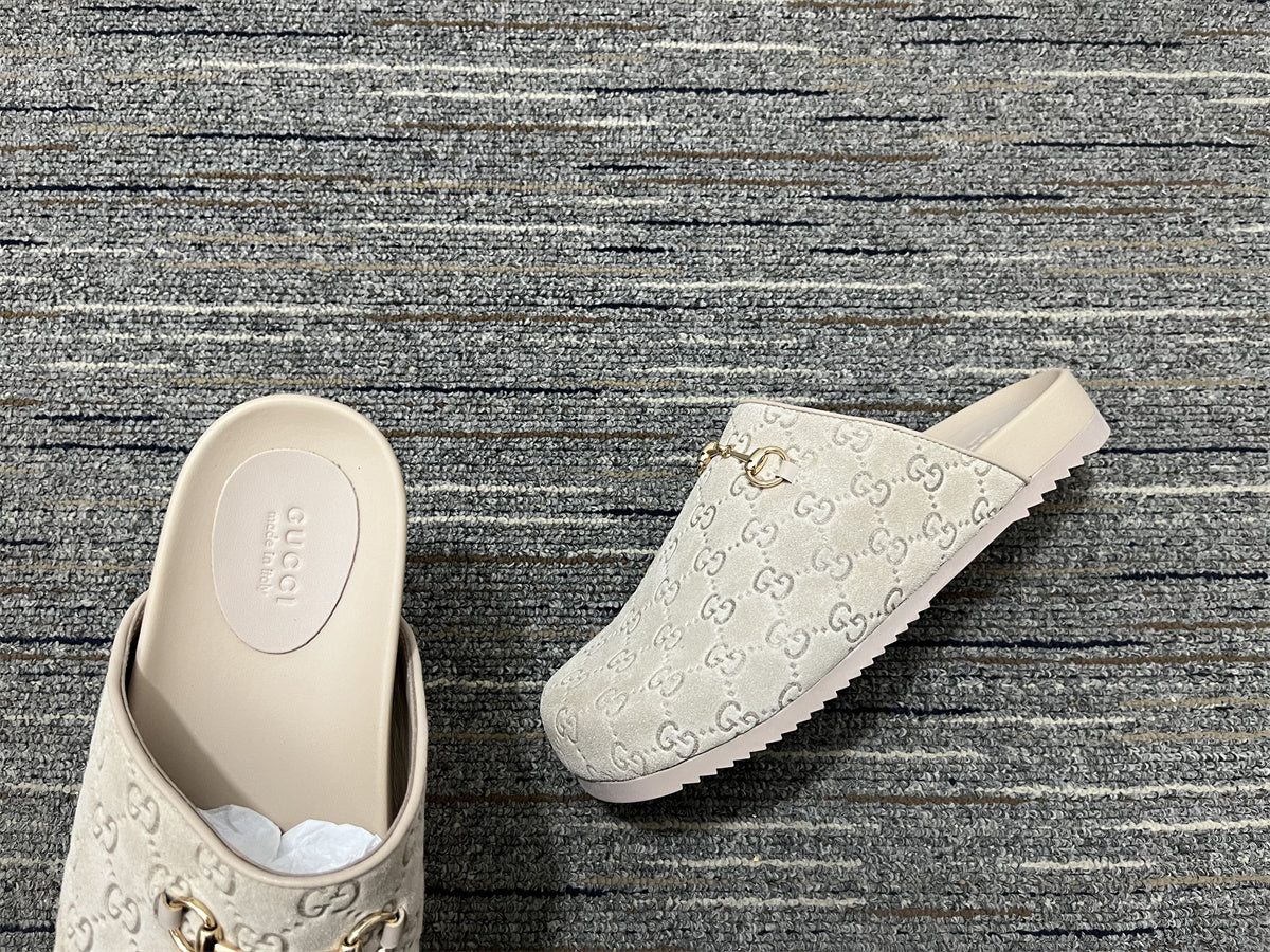 Horsebit Mule Beige Suede