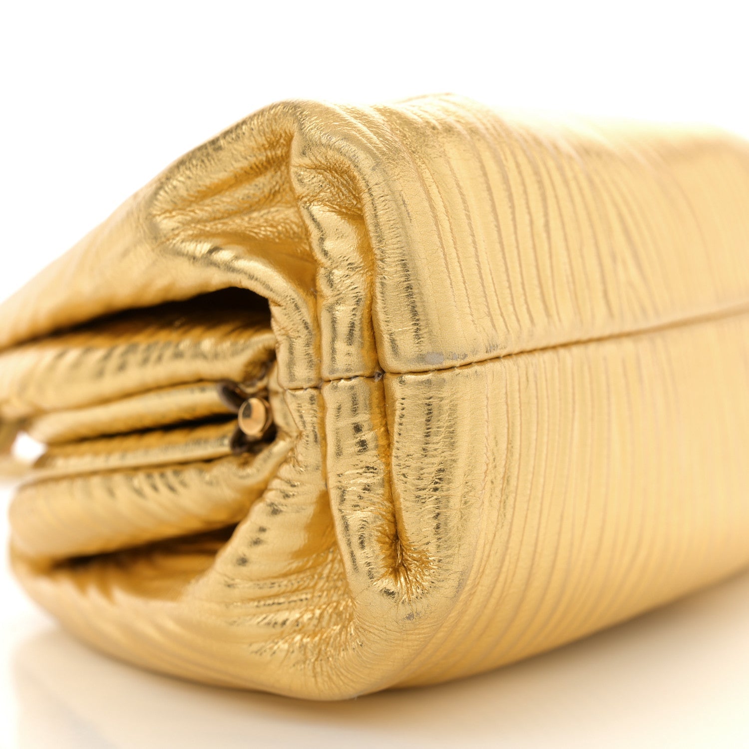 Metallic Bark Calfskin The Mini Pouch Gold