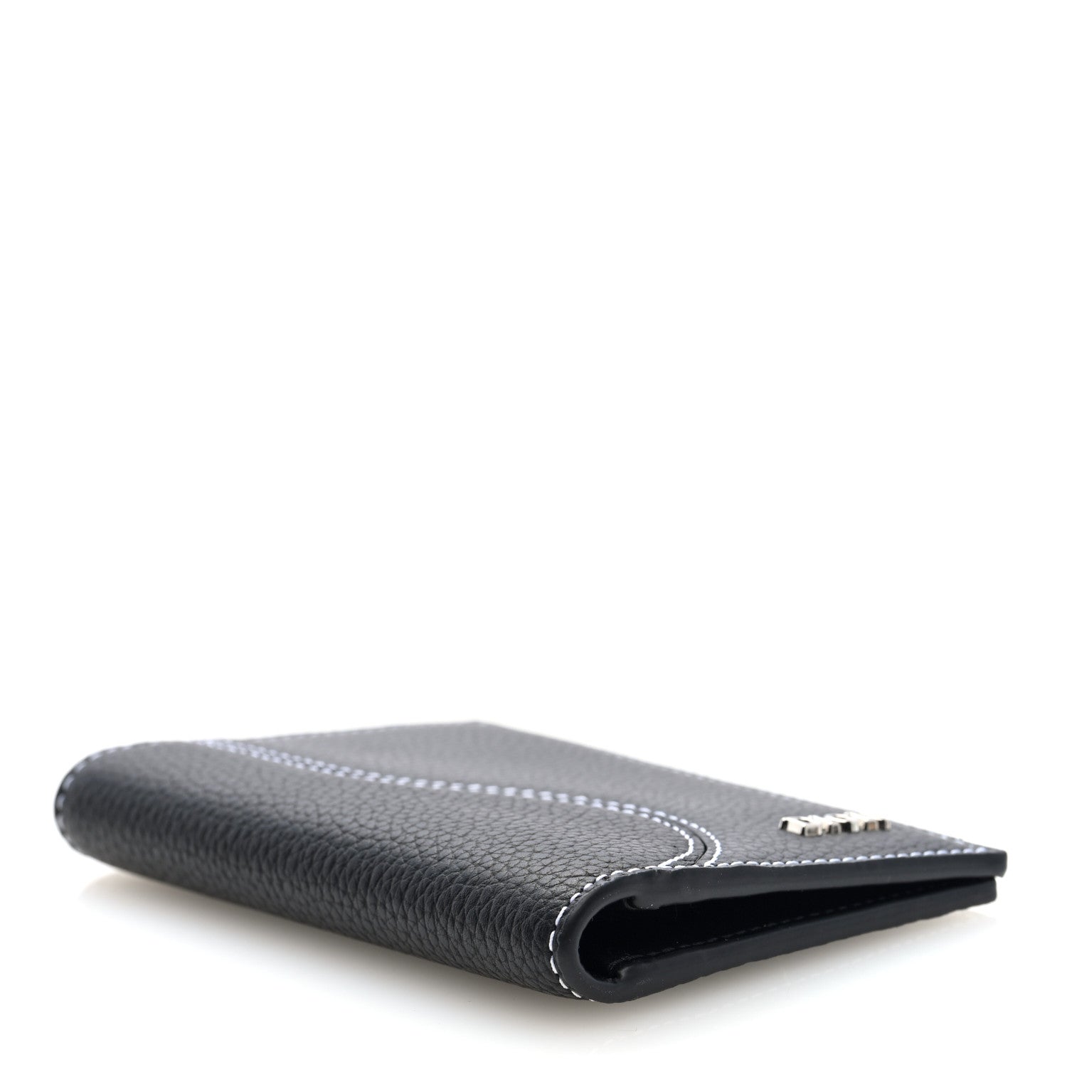 Grained Calfskin Bi-Fold Wallet Black