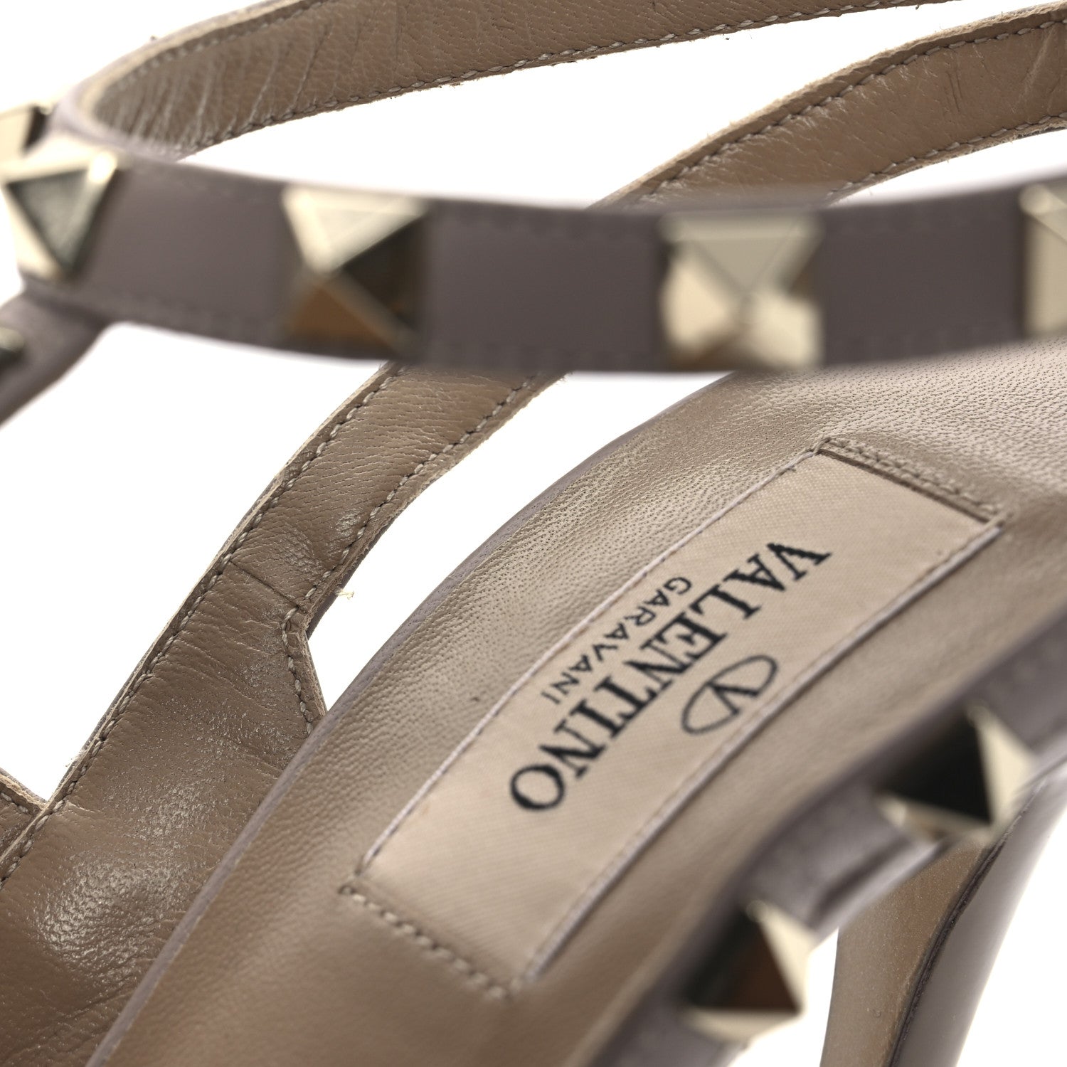 Patent Nappa Rockstud Ankle Strap 100mm Pumps 37 Poudre