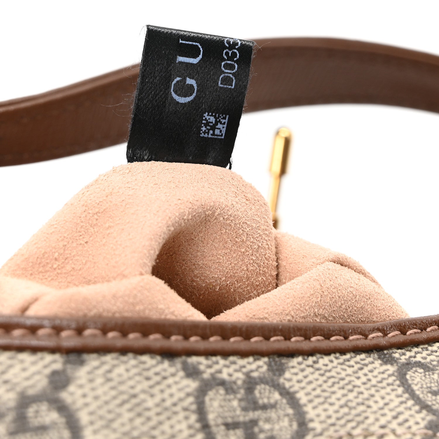 GG Supreme Monogram Azalea Calfskin Web Mini Jackie 1961 Hobo Beige Ebony Brown Sugar