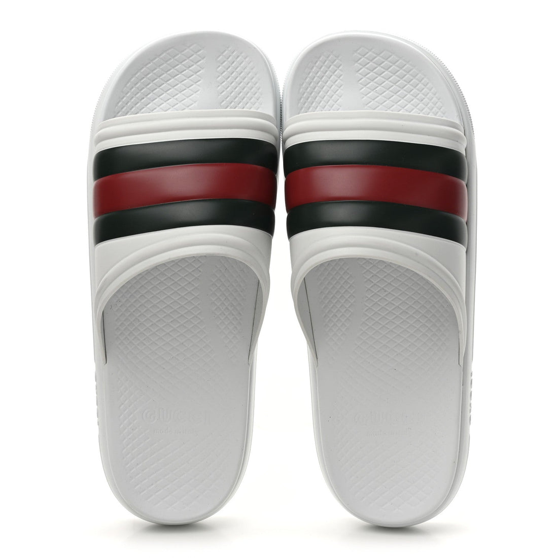 Rubber Web Mens Slide Sandals 12 White Green Red