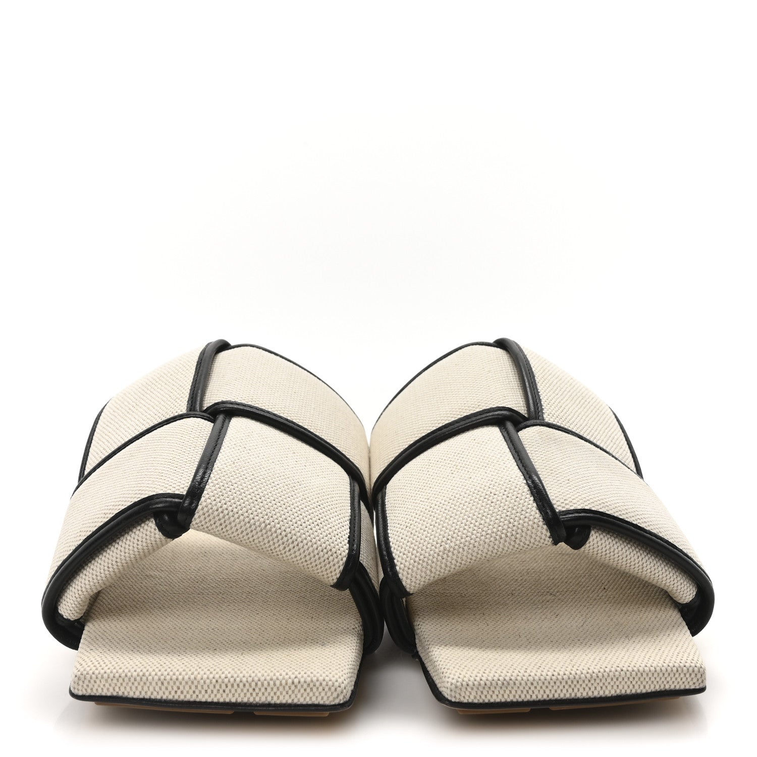 Cassette Canvas Patch Flat Sandals 40.5 Natural Black