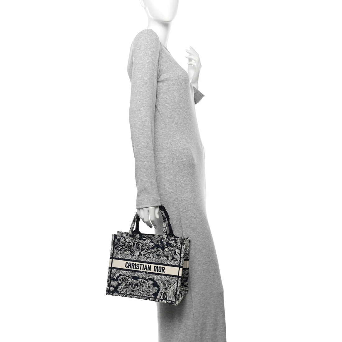 Canvas Embroidered Small Dioriviera Toile De Jouy Book Tote Blue