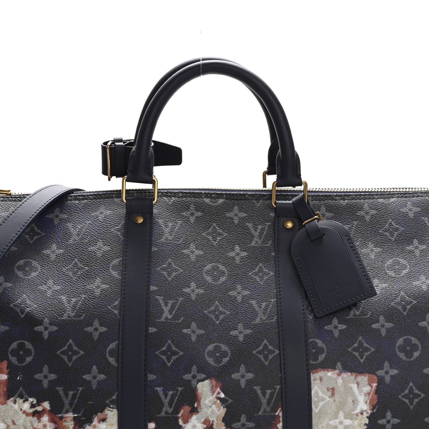 Monogram Bleach Keepall Bandouliere 50 Ink Blue