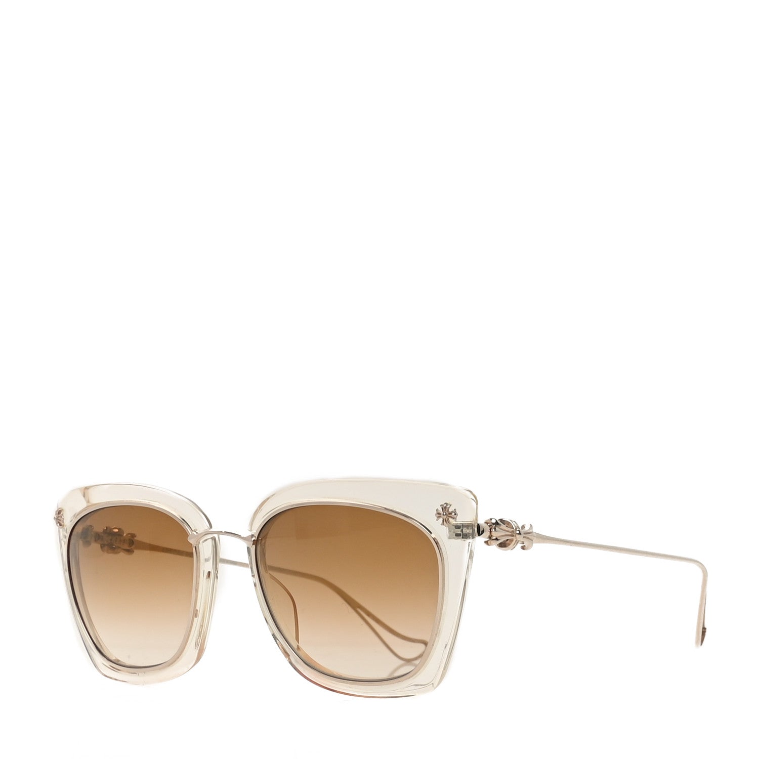 Metal Transparent Acetate Betty Lou II Sunglasses Clear Gold