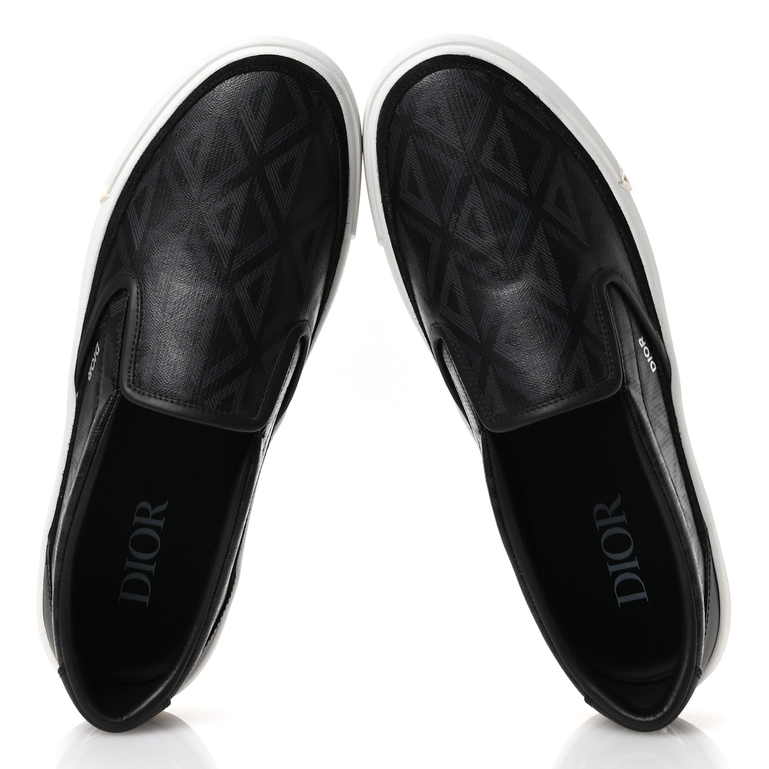 Canvas CD Diamond Mens Slip On Sneakers 45 Black