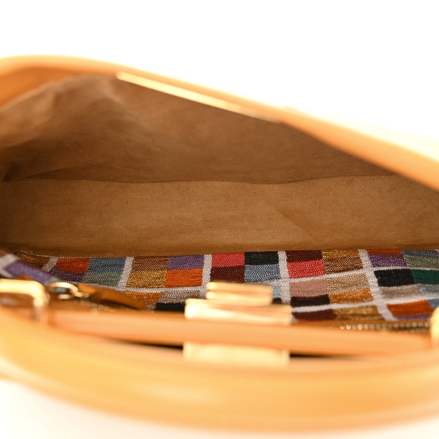 Vitello Morgan Beaded Medium Peekaboo Iconic Satchel Oro Soft