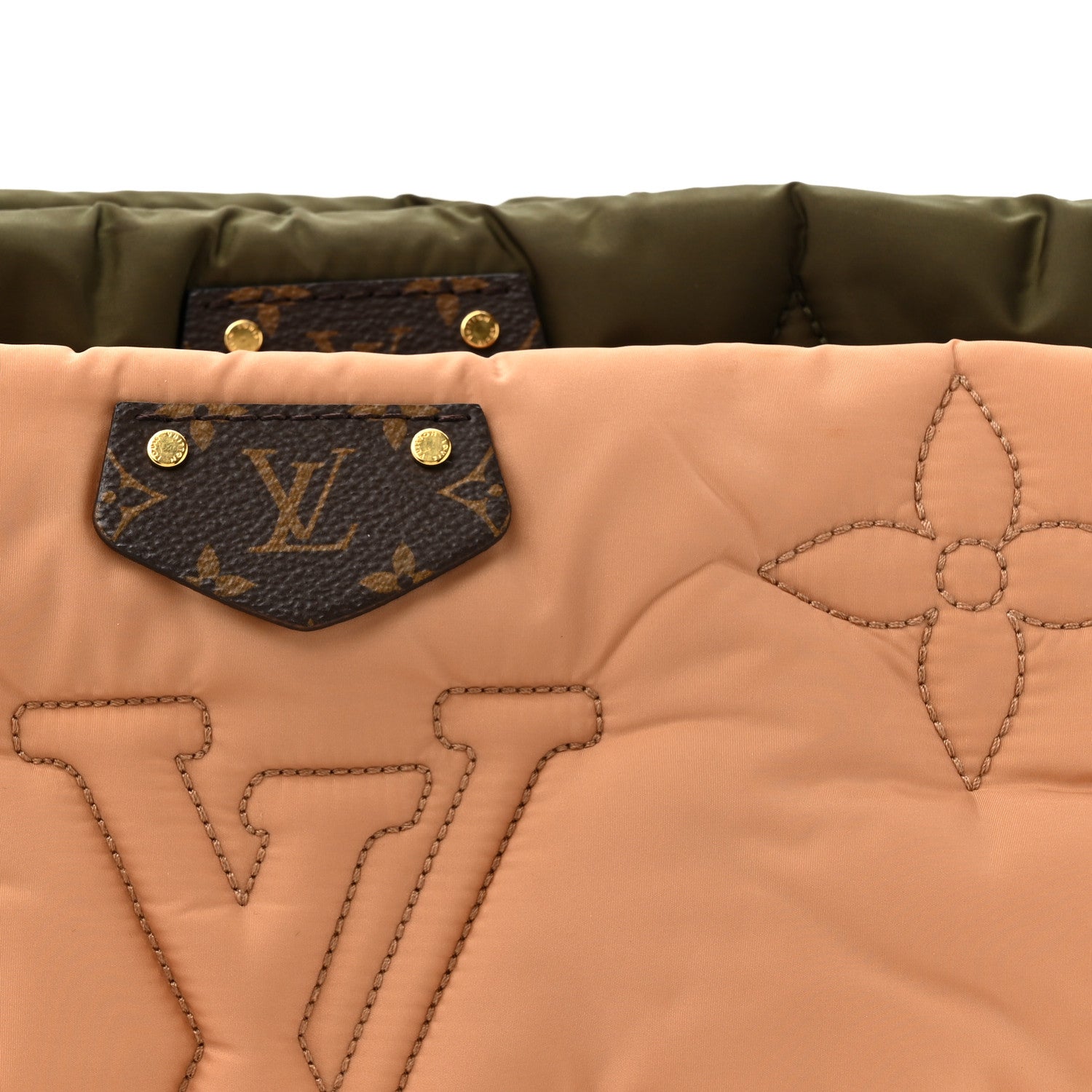 Econyl Monogram Pillow Maxi Multi Pochette Accessories Kaki Beige