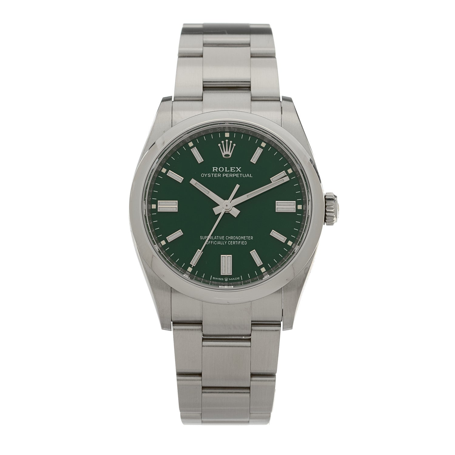 Stainless Steel 36mm Oyster Perpetual Watch Green 126000