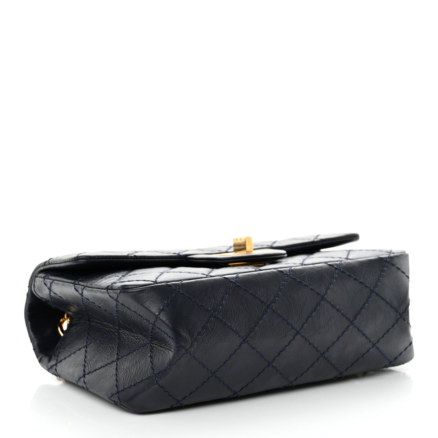 Aged Calfskin Quilted 2.55 Reissue Mini Flap Navy