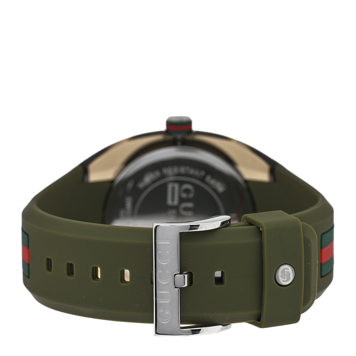 Stainless Steel Rubber 46mm Sync Web Quartz Watch Hunter Green