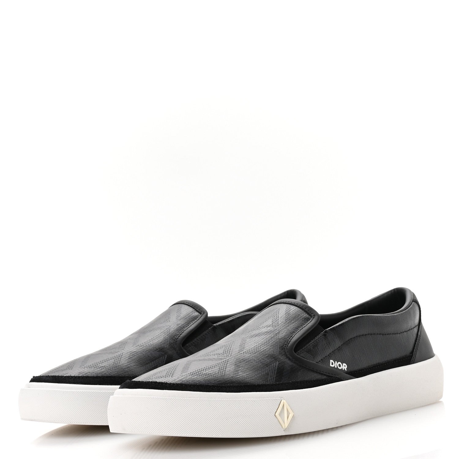 Canvas CD Diamond Mens Slip On Sneakers 45 Black