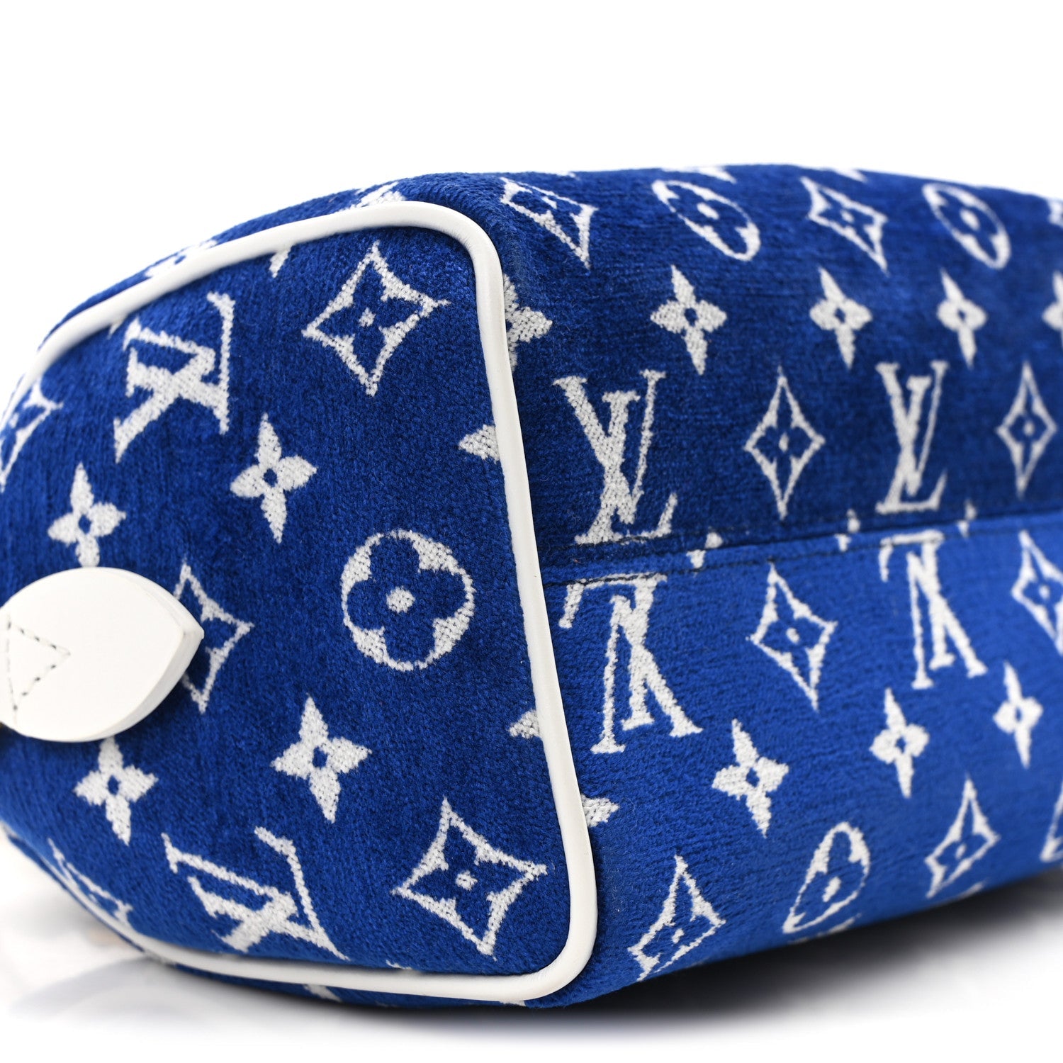 Jacquard Velvet Monogram LV Match Speedy Bandouliere 20 Blue