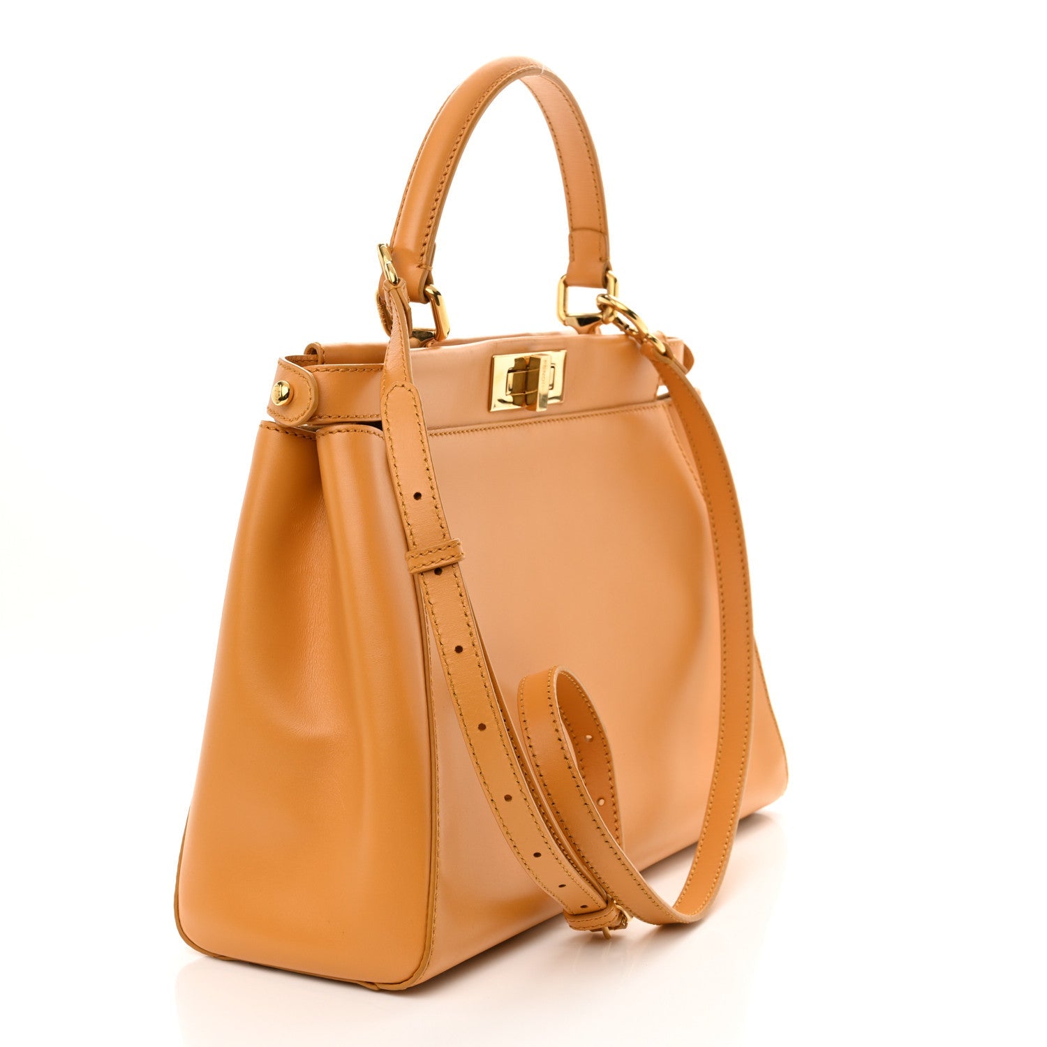 Vitello Morgan Beaded Medium Peekaboo Iconic Satchel Oro Soft