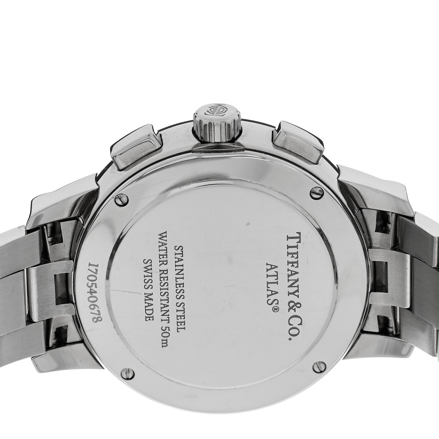 Stainless Steel Diamond Bezel 36mm Atlas Dome Chronograph Quartz Watch