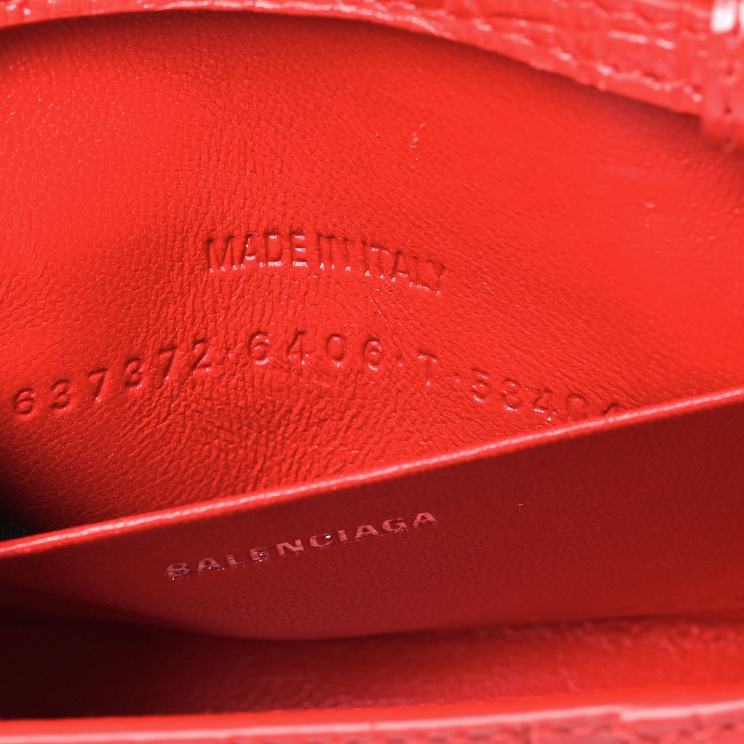 Shiny Calfskin Tonal B Crocodile Embossed Hourglass Top Handle Bag Mini Bright Red