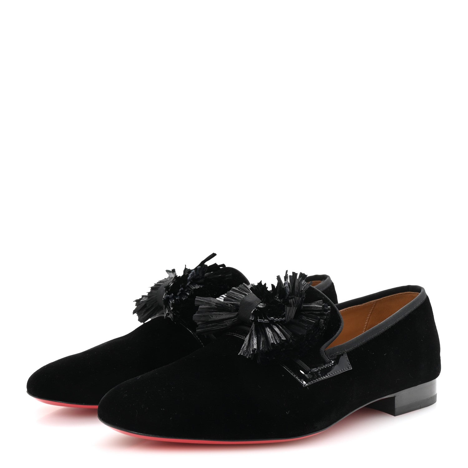Velvet Patent Mens Rafinodo Flat Loafers 43 Black