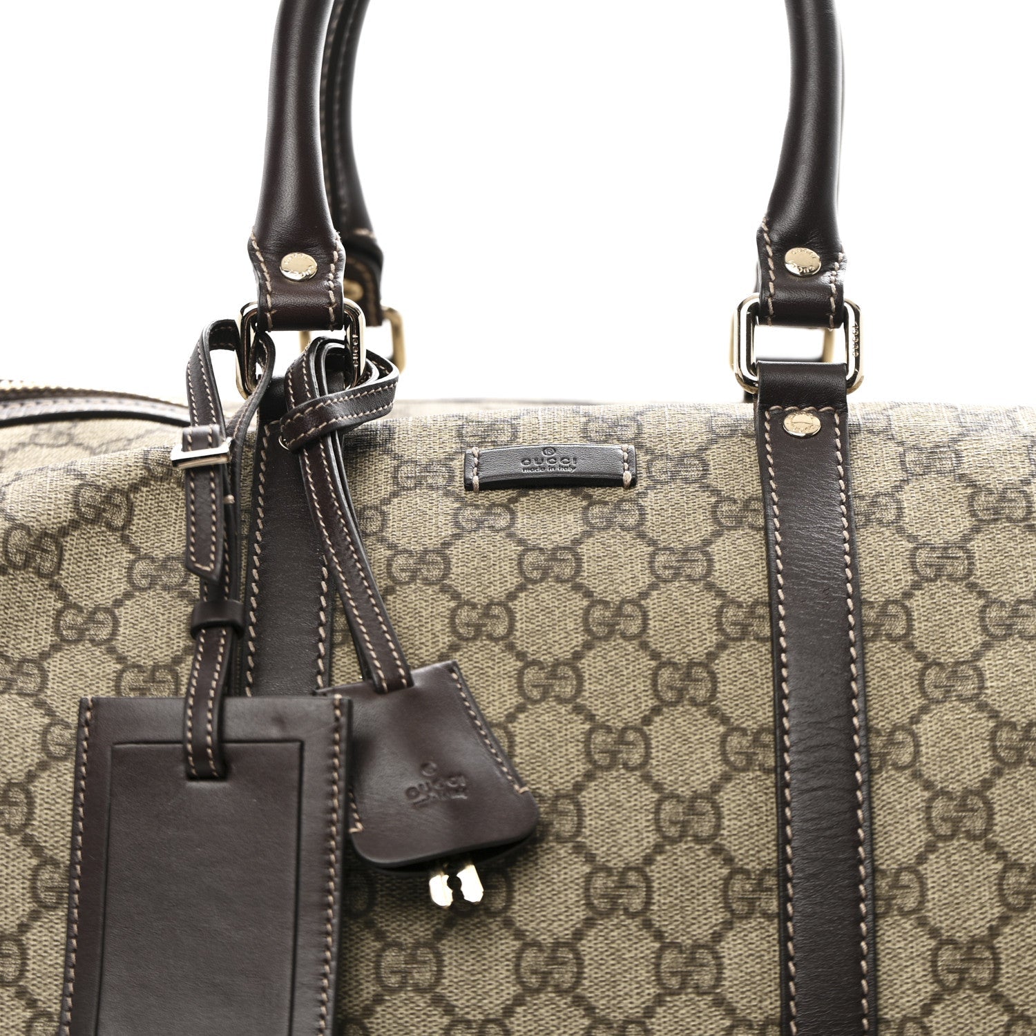 GG Plus Monogram Large Carry On Duffle Trolley Beige Ebony Cocoa Dark Chocolate