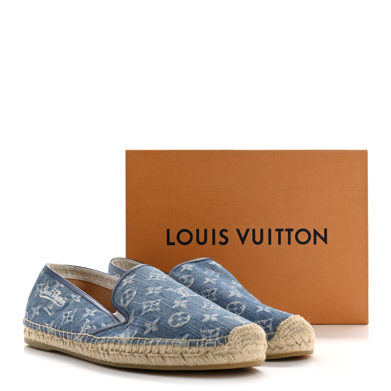 Monogram Denim Mens Bidart Espadrilles 9.5 Blue