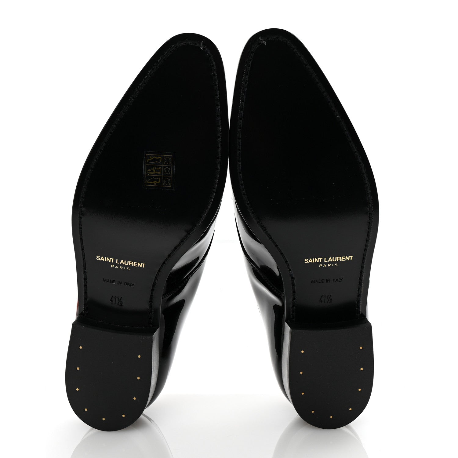 Patent Calfskin Mens Derby Lace Up Shoes 41.5 Black