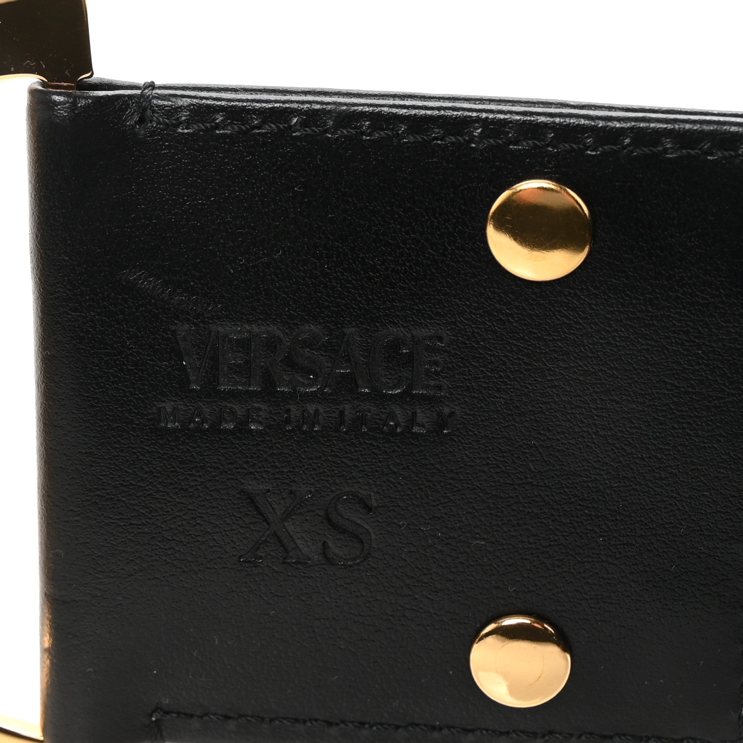 Calfskin Palazzo Medusa '95 Wide Belt XS Black