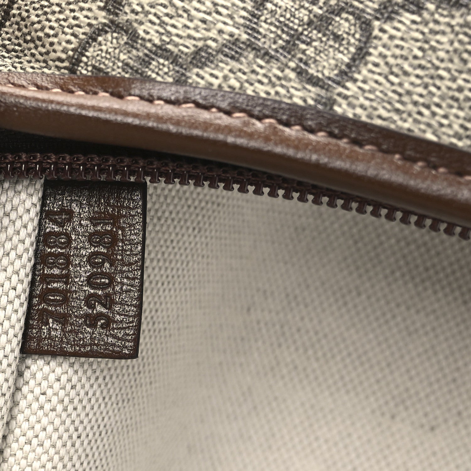 GG Supreme Monogram Azalea Calfskin Retro Interlocking G Hanger Garment Bag Beige Ebony Brown Sugar