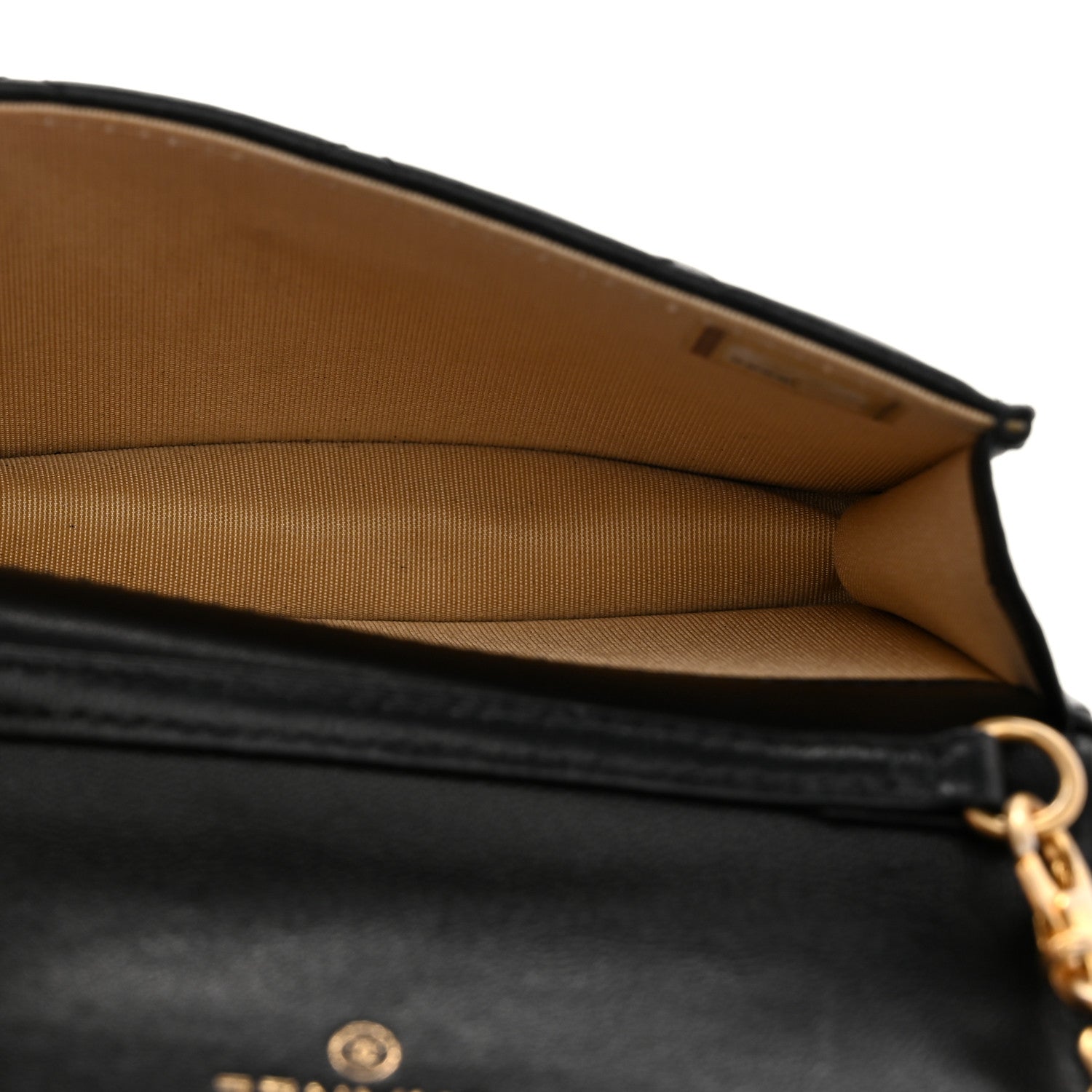 Lambskin Quilted Pearl Crush Clutch With Chain Black